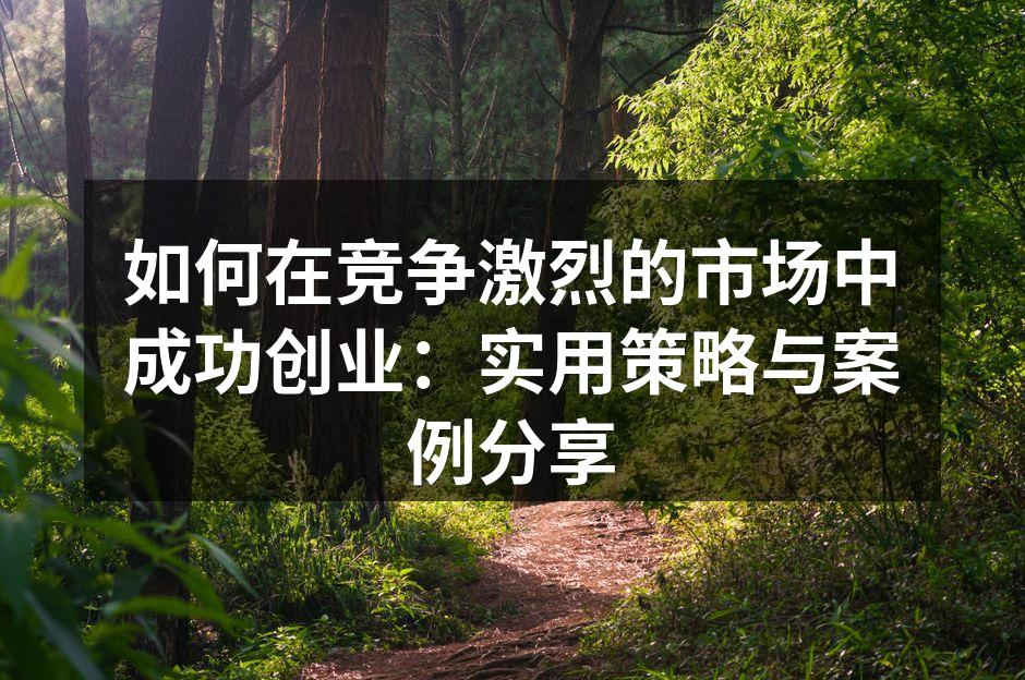 如何在竞争激烈的市场中成功创业：实用策略与案例分享